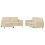 Sofa set with cushions 2 pieces cream fabric by , Sofas - Ref: Foro24-3202088, Price: 408,85 €, Discount: %
