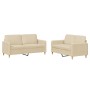 Sofagarnitur mit Kissen, 2-teilig, cremefarbener Stoff von , Sofas - Ref: Foro24-3202088, Preis: 415,27 €, Rabatt: %