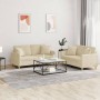 Sofa set with cushions 2 pieces cream fabric by , Sofas - Ref: Foro24-3202104, Price: 439,15 €, Discount: %
