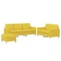 Juego de sofás con cojines 3 piezas tela amarillo claro de , Sofás - Ref: Foro24-3202131, Precio: 503,09 €, Descuento: %