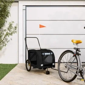 Haustier-Fahrradanhänger, Eisen-Oxford-Stoff, Schwarz von , Kinderwagen für Haustiere - Ref: Foro24-93905, Preis: 100,47 €, R...