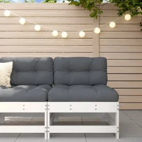 Central garden sofa solid white pine wood by , Modular outdoor sofas - Ref: Foro24-825479, Price: 70,28 €, Discount: %