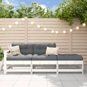 Garden furniture set 3 pieces solid white pine wood by , Modular outdoor sofas - Ref: Foro24-825521, Price: 142,65 €, Discoun...