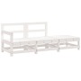 Gartenmöbel-Set 3-teilig aus massivem weißem Kiefernholz von , Modulare Sofas für den Außenbereich - Ref: Foro24-825521, Prei...