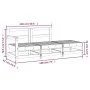 Gartenmöbel-Set 3-teilig aus massivem honigbraunem Kiefernholz von , Modulare Sofas für den Außenbereich - Ref: Foro24-825523...