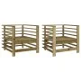 Gartensessel 2 Einheiten aus imprägniertem Kiefernholz von , Modulare Sofas für den Außenbereich - Ref: Foro24-825631, Preis:...