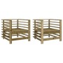 Sillones de jardín 2 unidades madera impregnada de pino de , Sofás modulares de exterior - Ref: Foro24-825631, Precio: 116,26 €