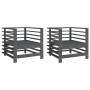 Garden armchairs 2 units solid gray pine wood by , Modular outdoor sofas - Ref: Foro24-825627, Price: 143,98 €, Discount: %