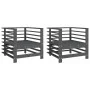 Gartensessel 2 Einheiten aus massivem grauem Kiefernholz von , Modulare Sofas für den Außenbereich - Ref: Foro24-825627, Prei...