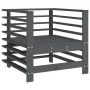 Garden armchairs 2 units solid gray pine wood by , Modular outdoor sofas - Ref: Foro24-825627, Price: 177,99 €, Discount: %