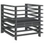 Garden armchairs 2 units solid gray pine wood by , Modular outdoor sofas - Ref: Foro24-825627, Price: 143,98 €, Discount: %