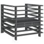 Garden armchairs 2 units solid gray pine wood by , Modular outdoor sofas - Ref: Foro24-825627, Price: 177,99 €, Discount: %