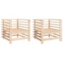 Garden armchairs 2 units solid pine wood by , Modular outdoor sofas - Ref: Foro24-825625, Price: 107,53 €, Discount: %