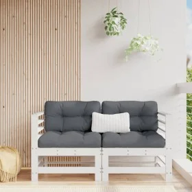 Garden corner sofas 2 pcs solid white pine wood by , Modular outdoor sofas - Ref: Foro24-825633, Price: 124,56 €, Discount: %