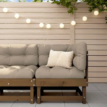 Ecksofa aus massivem Kiefernholz in Honigbraun von , Modulare Sofas für den Außenbereich - Ref: Foro24-825369, Preis: 71,73 €...