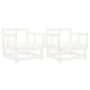 Gartensessel 2 Einheiten aus massivem weißem Kiefernholz von , Modulare Sofas für den Außenbereich - Ref: Foro24-825388, Prei...
