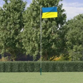 Flag and mast of Ukraine aluminum 6.23 m by , Flags and windsocks - Ref: Foro24-3210073, Price: 72,61 €, Discount: %