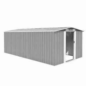 Caseta de jardín metal gris 257x489x181 cm de vidaXL, Cobertizos - Ref: Foro24-143349, Precio: 583,67 €, Descuento: %