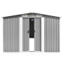 Grauer Gartenschuppen aus Metall, 257 x 489 x 181 cm von vidaXL, Schuppen - Ref: Foro24-143349, Preis: 592,02 €, Rabatt: %