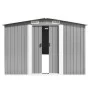 Grauer Gartenschuppen aus Metall, 257 x 489 x 181 cm von vidaXL, Schuppen - Ref: Foro24-143349, Preis: 583,67 €, Rabatt: %