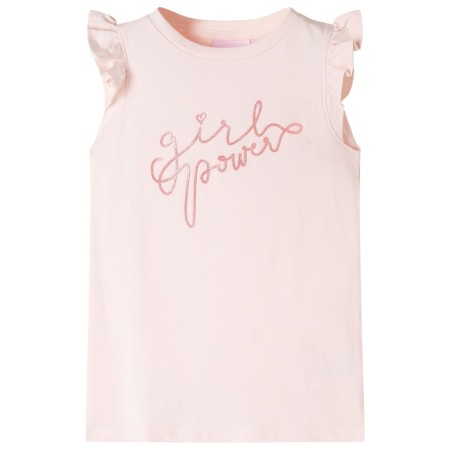 Zartrosa Kinder-T-Shirt mit Rüschenärmeln 140 von , Kinder-T-Shirts - Ref: Foro24-11318, Preis: 8,28 €, Rabatt: %