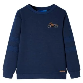 Marineblaues Melange-Sweatshirt für Kinder 128 von , Kinder-T-Shirts - Ref: Foro24-12662, Preis: 12,91 €, Rabatt: %
