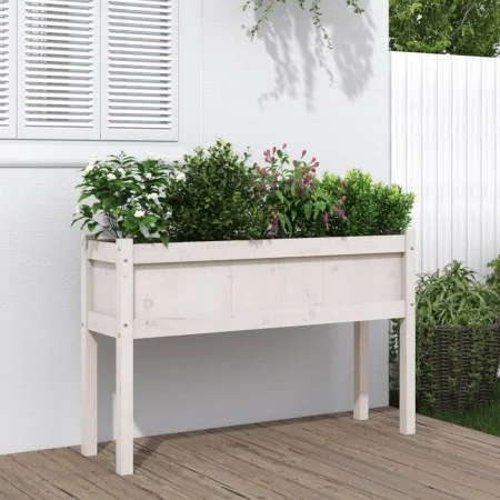 Planter with solid white pine wood legs 110x31x70 cm by , Pots and planters - Ref: Foro24-837566, Price: 75,93 €, Discount: %