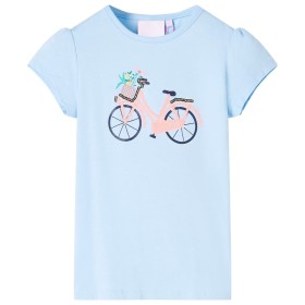 Camiseta infantil azul claro 92