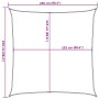 Toldo de vela amarrilo HDPE 160 g/m² 2,5x2,5 m
