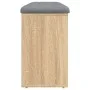 Banco zapatero madera de ingeniería roble Sonoma 102x32x50 cm de , Bancos para recibidores y almacenamiento - Ref: Foro24-835...