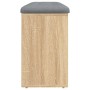 Schuhbank aus Holzwerkstoff Sonoma-Eiche 102x32x50 cm von , Bänke für Hallen und Lager - Ref: Foro24-835091, Preis: 90,21 €, ...