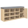 Schuhbank aus Holzwerkstoff Sonoma-Eiche 102x32x50 cm von , Bänke für Hallen und Lager - Ref: Foro24-835091, Preis: 90,21 €, ...