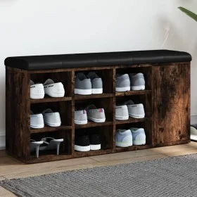 Shoe bench engineered wood smoked oak 102x32x50 cm by , Benches for halls and storage - Ref: Foro24-835093, Price: 93,69 €, D...