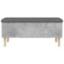 Concrete gray engineered wood storage bench 102x42x46 cm by , Benches for halls and storage - Ref: Foro24-835085, Price: 92,9...