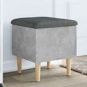 Concrete gray engineered wood bench with storage 42x42x46cm by , Benches for halls and storage - Ref: Foro24-835064, Price: 4...