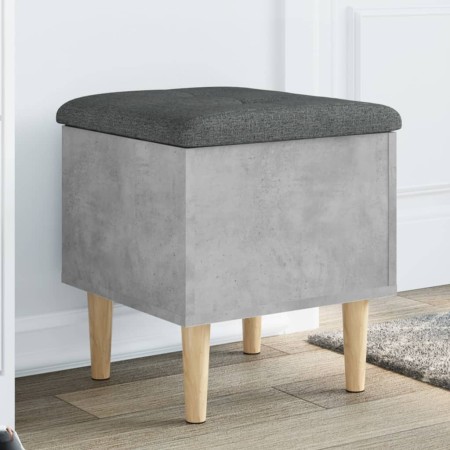 Concrete gray engineered wood bench with storage 42x42x46cm by , Benches for halls and storage - Ref: Foro24-835064, Price: 4...