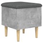 Concrete gray engineered wood bench with storage 42x42x46cm by , Benches for halls and storage - Ref: Foro24-835064, Price: 4...