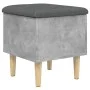 Concrete gray engineered wood bench with storage 42x42x46cm by , Benches for halls and storage - Ref: Foro24-835064, Price: 4...