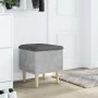 Concrete gray engineered wood bench with storage 42x42x46cm by , Benches for halls and storage - Ref: Foro24-835064, Price: 4...