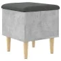 Concrete gray engineered wood bench with storage 42x42x46cm by , Benches for halls and storage - Ref: Foro24-835064, Price: 4...