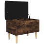 Bank mit Stauraum aus geräucherter Eiche, 62 x 42 x 46 cm von , Bänke für Hallen und Lager - Ref: Foro24-835072, Preis: 55,03...