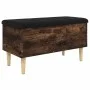 Engineered wood bench with storage smoked oak 82x42x46cm by , Benches for halls and storage - Ref: Foro24-835079, Price: 66,0...