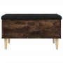 Engineered wood bench with storage smoked oak 82x42x46cm by , Benches for halls and storage - Ref: Foro24-835079, Price: 66,8...