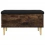 Engineered wood bench with storage smoked oak 82x42x46cm by , Benches for halls and storage - Ref: Foro24-835079, Price: 66,0...