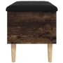 Engineered wood bench with storage smoked oak 82x42x46cm by , Benches for halls and storage - Ref: Foro24-835079, Price: 66,0...