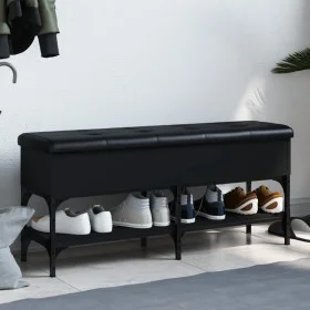 Schwarze Schuhbank aus Holzwerkstoff, 102 x 32 x 45 cm von , Bänke für Hallen und Lager - Ref: Foro24-835177, Preis: 76,68 €,...