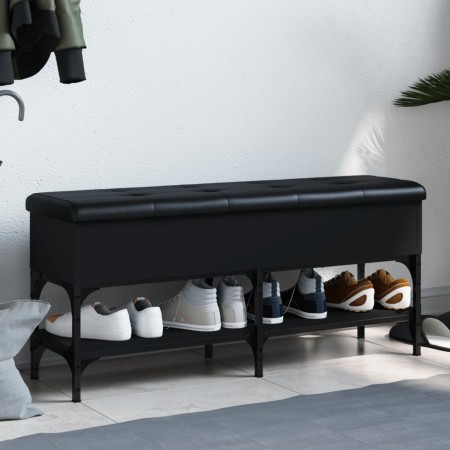 Schwarze Schuhbank aus Holzwerkstoff, 102 x 32 x 45 cm von , Bänke für Hallen und Lager - Ref: Foro24-835177, Preis: 77,60 €,...