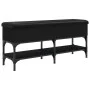 Black engineered wood shoe bench 102x32x45 cm by , Benches for halls and storage - Ref: Foro24-835177, Price: 76,68 €, Discou...