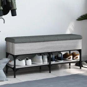 Sonoma gray engineered wood shoe bench 102x32x45 cm by , Benches for halls and storage - Ref: Foro24-835180, Price: 74,28 €, ...