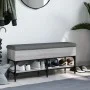 Sonoma gray engineered wood shoe bench 102x32x45 cm by , Benches for halls and storage - Ref: Foro24-835180, Price: 74,28 €, ...